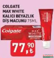COLGATE MAX WHİTE KALICI BEYAZLIK DİŞ MACUNU 75 ML fiyat ve kampanya bilgisi